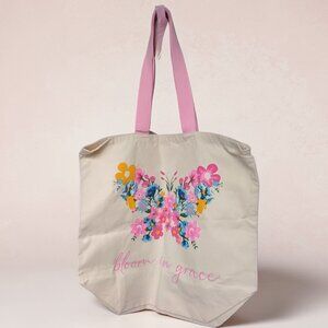 NEW!!! “BLOOM IN GRACE” BUTTERFLY FLORAL DESIGN - TOTE BAG - BOHO LIVING